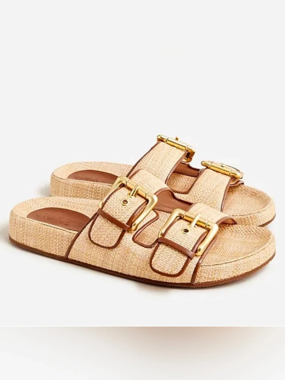 J. Crew Marlow Sandals In Rafia 6.5